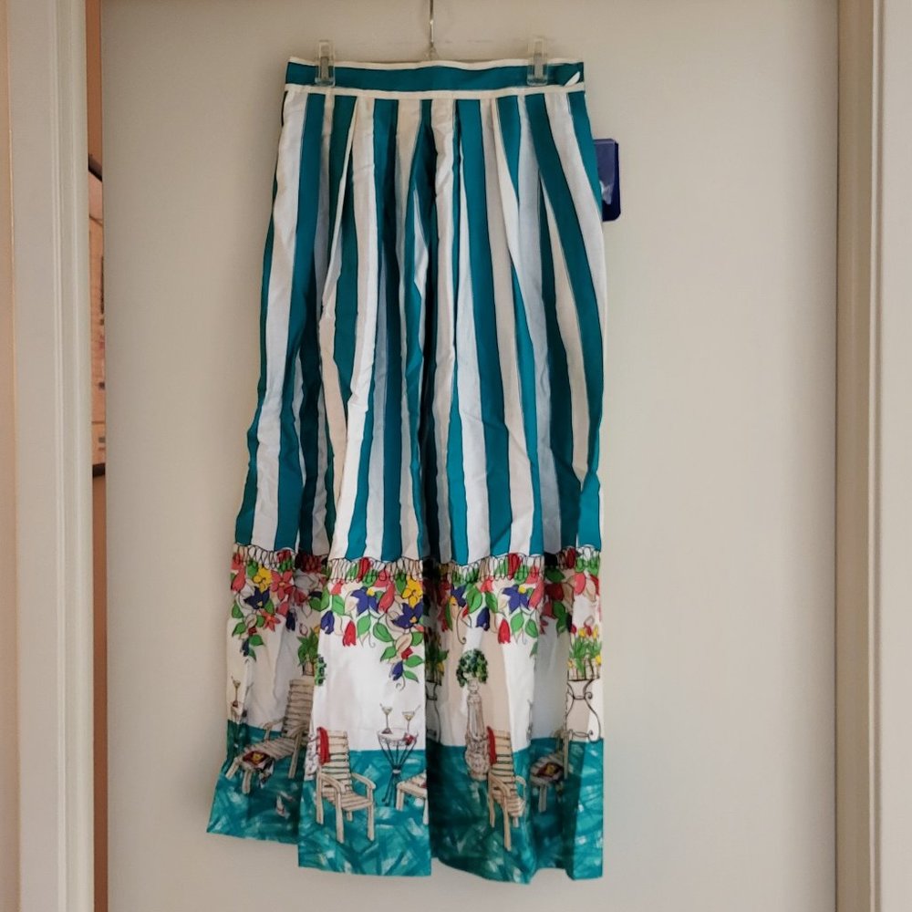 Suburbans Vintage Colorful Copacabana Skirt 100% Cotton